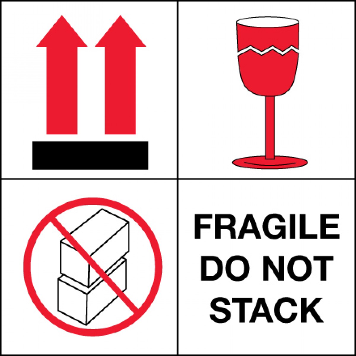4 X 4 Fragile Do Not Stack Labels