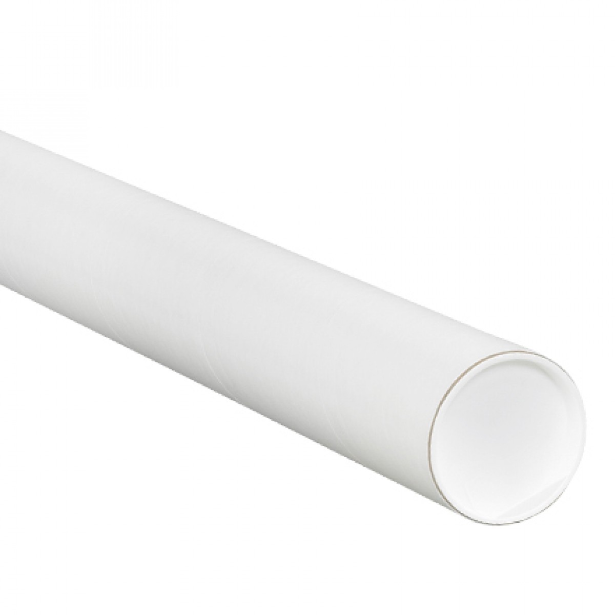 2 1/2" x 12" White Mailing Tubes with Caps