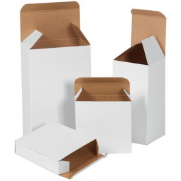 3 1/4" x 1 3/16" x 3 1/4"  White Reverse  Tuck  Folding  Cartons