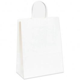 10" x 5" x 13"  White Paper  Shopping  Bags