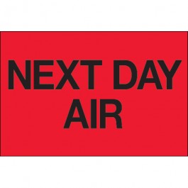 2" x 3" - " Next  Day  Air" ( Fluorescent  Red)  Labels