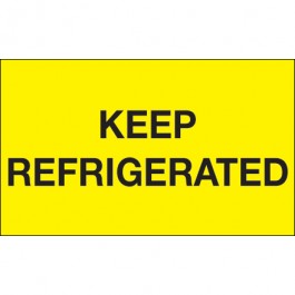 3" x 5" - " Keep  Refrigerated" ( Fluorescent  Yellow)  Labels