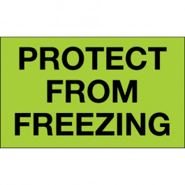 3" x 5" - " Protect  From  Freezing" ( Fluorescent  Green)  Labels