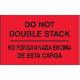 3" x 5" - " No  Pongan  Nada  Encima  De  Esta  Carga" ( Fluorescent  Red)  Bilingual  Labels