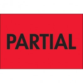 2" x 3" - " Partial" ( Fluorescent  Red)  Labels