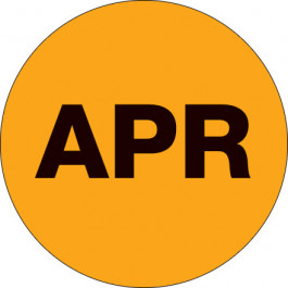 2"  Circle - "APR" ( Fluorescent  Orange) Months of the  Year  Labels