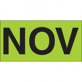 3" x 6" - "NOV" ( Fluorescent  Green) Months of the  Year  Labels