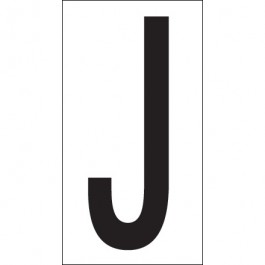 3 1/2" "J"  Vinyl  Warehouse  Letter  Labels