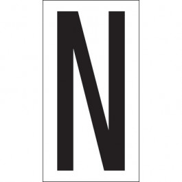 3 1/2" "N"  Vinyl  Warehouse  Letter  Labels