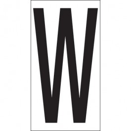 3 1/2" "W"  Vinyl  Warehouse  Letter  Labels