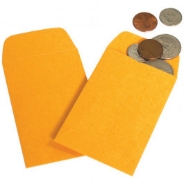 2 1/4" x 3 1/2"  Kraft Gummed  Envelopes