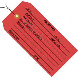 4 3/4" x 2 3/8" - " Rejected" Inspection  Tags -  Pre- Wired