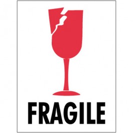 3" x 4" - " Fragile"  Labels