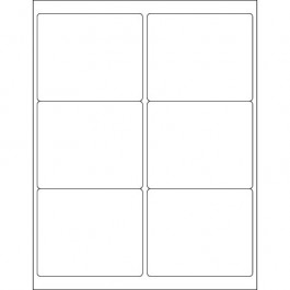 4" x 3 1/3"  Glossy  White Rectangle  Laser  Labels