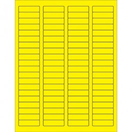 1 3/4" x 1/2"  Fluorescent  Yellow Rectangle  Laser  Labels