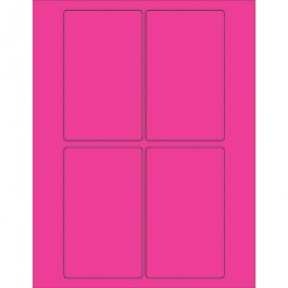 3" x 5"  Fluorescent  Pink Rectangle  Laser  Labels