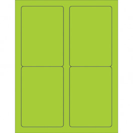 3 1/2" x 5"  Green Rectangle  Laser  Labels