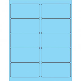 4" x 2"  Fluorescent  Pastel  Blue Rectangle  Laser  Labels