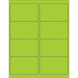 4" x 2 1/2"  Fluorescent  Green Rectangle  Laser  Labels