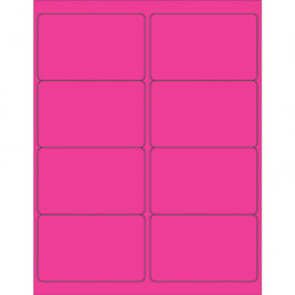4" x 2 1/2"  Fluorescent  Pink Rectangle  Laser  Labels