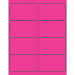 4" x 2 1/2"  Fluorescent  Pink Rectangle  Laser  Labels
