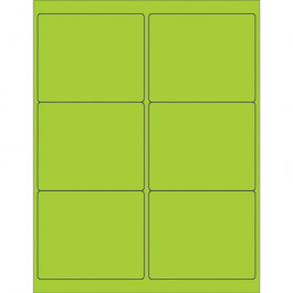 4" x 3 1/3"  Fluorescent  Green Rectangle  Laser  Labels
