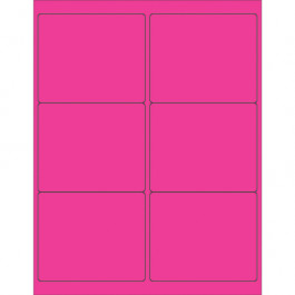 4" x 3 1/3"  Fluorescent  Pink Rectangle  Laser  Labels