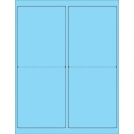 4" x 5"  Fluorescent  Pastel  Blue Rectangle  Laser  Labels