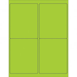 4" x 5"  Fluorescent  Green Rectangle  Laser  Labels