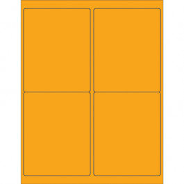 4" x 5"  Fluorescent  Orange Rectangle  Laser  Labels