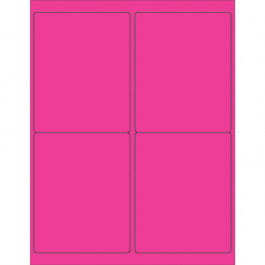 4" x 5"  Fluorescent  Pink Rectangle  Laser  Labels