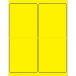 4" x 5"  Fluorescent  Yellow Rectangle  Laser  Labels