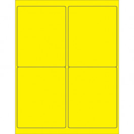4" x 5"  Fluorescent  Yellow Rectangle  Laser  Labels