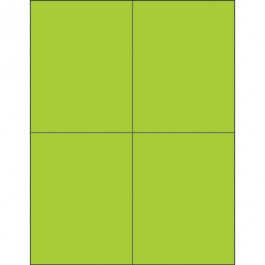 4 1/4" x 5 1/2"  Fluorescent  Green Rectangle  Laser  Labels