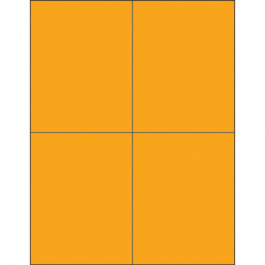 4 1/4" x 5 1/2 " Fluorescent  Orange Rectangle  Laser  Labels