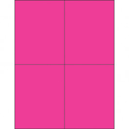 4 1/4" x 5 1/2"  Fluorescent  Pink Rectangle  Laser  Labels