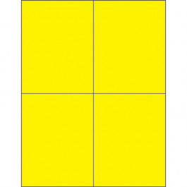 4 1/4" x 5 1/2"  Fluorescent  Yellow Rectangle  Laser  Labels
