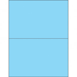 8 1/2" x 5 1/2"  Fluorescent  Pastel  Blue Rectangle  Laser  Labels