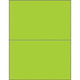 8 1/2" x 5 1/2"  Fluorescent  Green Rectangle  Laser  Labels