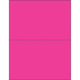 8 1/2" x 5 1/2"  Fluorescent  Pink Rectangle  Laser  Labels