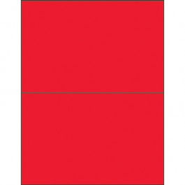 8 1/2" x 5 1/2"  Fluorescent  Red Rectangle  Laser  Labels