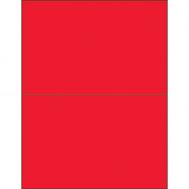 8 1/2" x 5 1/2"  Fluorescent  Red Rectangle  Laser  Labels