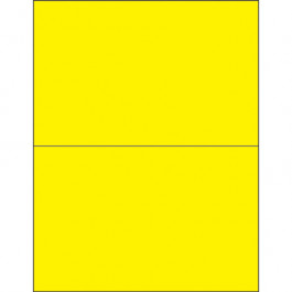 8 1/2" x 5 1/2"  Fluorescent  Yellow Rectangle  Laser  Labels