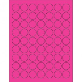 1"  Fluorescent  Pink Circle  Laser  Labels