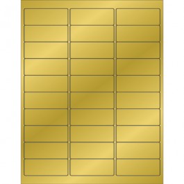 2 5/8" x 1"  Gold  Foil Rectangle  Laser  Labels