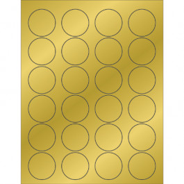 1 5/8"  Gold  Foil Circle  Laser  Labels