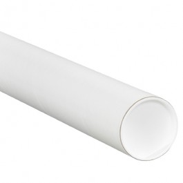3" x 30" White Mailing Tubes with Caps