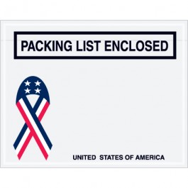 7" x 5 1/2" U.S.A.  Ribbon" Packing  List  Enclosed"  Envelopes