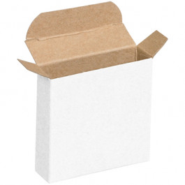 3" x 7/8" x 3"  White Reverse  Tuck  Folding  Cartons
