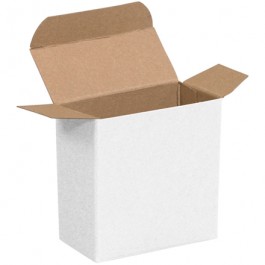 3 5/16" x 1 1/2" x 3 5/16"  White Reverse  Tuck  Folding  Cartons